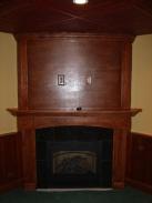 The corner fireplace by Drumm Design Remodel ready for the Flat Screen TV