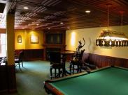 Enjoying the view from the billiards table