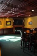 View of the fireplace from the game room space