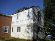 Back view of new addition and vapor barrier