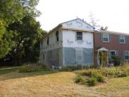 Front view of new addition and vapor barrier