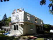 View of back of new addition framing