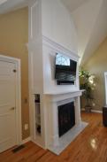 Storage on the opposite side of the new fireplace