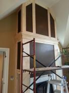 Scaffolding and finished trim work