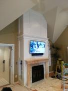 Finished mantel trim work, ready for paint to finish the project