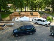 View of the new garage from above