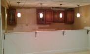 Patched dry wall and new upper cabinets