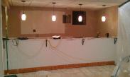 The old tile and counters are removed