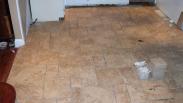 The tile floor prior to the kitchen tear out