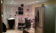 New drywall after the walls were made plumb again by Drumm Design Remodel