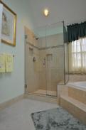 The shower also has built in compartments for soap, shampoo and more