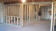 Framing around supports and the start of a half wall