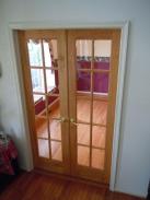 The family can see if someone is working before they barge into the office with these great French doors