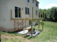 The deck construction in progress with Drumm Design Remodel