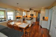 The view into this stunning kitchen from the living room