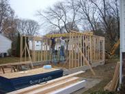 Framing the walls of this new, roomy garage