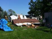 It didn't take much for the old shed to come tumbling down