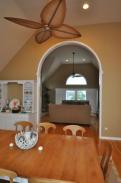 This shot shows off the new archway, trim and the amazing new ceiling fan all installed by Drumm Design Remodel