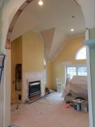 The archway in progress, note the ceiling work we also performed in the family room