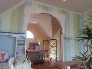 Drywall work on this amazing new arched entryway