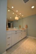 This vanity highlighted the terrific tile floors in this master bathroom and brightened the entire room