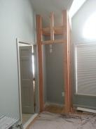 Drumm Design Remodel framing out the new closet space and making sure it ties into this room nicely 