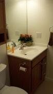 A new vanity goes into the powder room as well