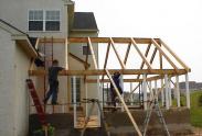 Framing out the new screened patio