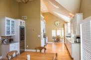 We conveniently added a wine refrigerator to this upscale kitchen