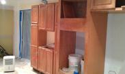 Kitchen cabinets going in.