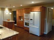 View from the living room into the kitchen.