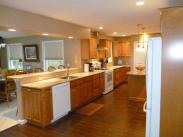 View from the pantry area of the kitchen.