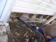 Drumm Design Remodel cleaning up where old sill was removed