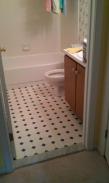 The bathroom before Drumm Design Remodel