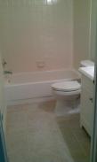 View of the new tub and tile work