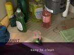 The sloped design brings spills and drips towards the front of the cabinet so you can clean them up easier